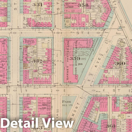 Historic Map : Atlas of Washington D.C. Volume 1 (Inner NW), Washington 1939 Plate 025 , Vintage Wall Art