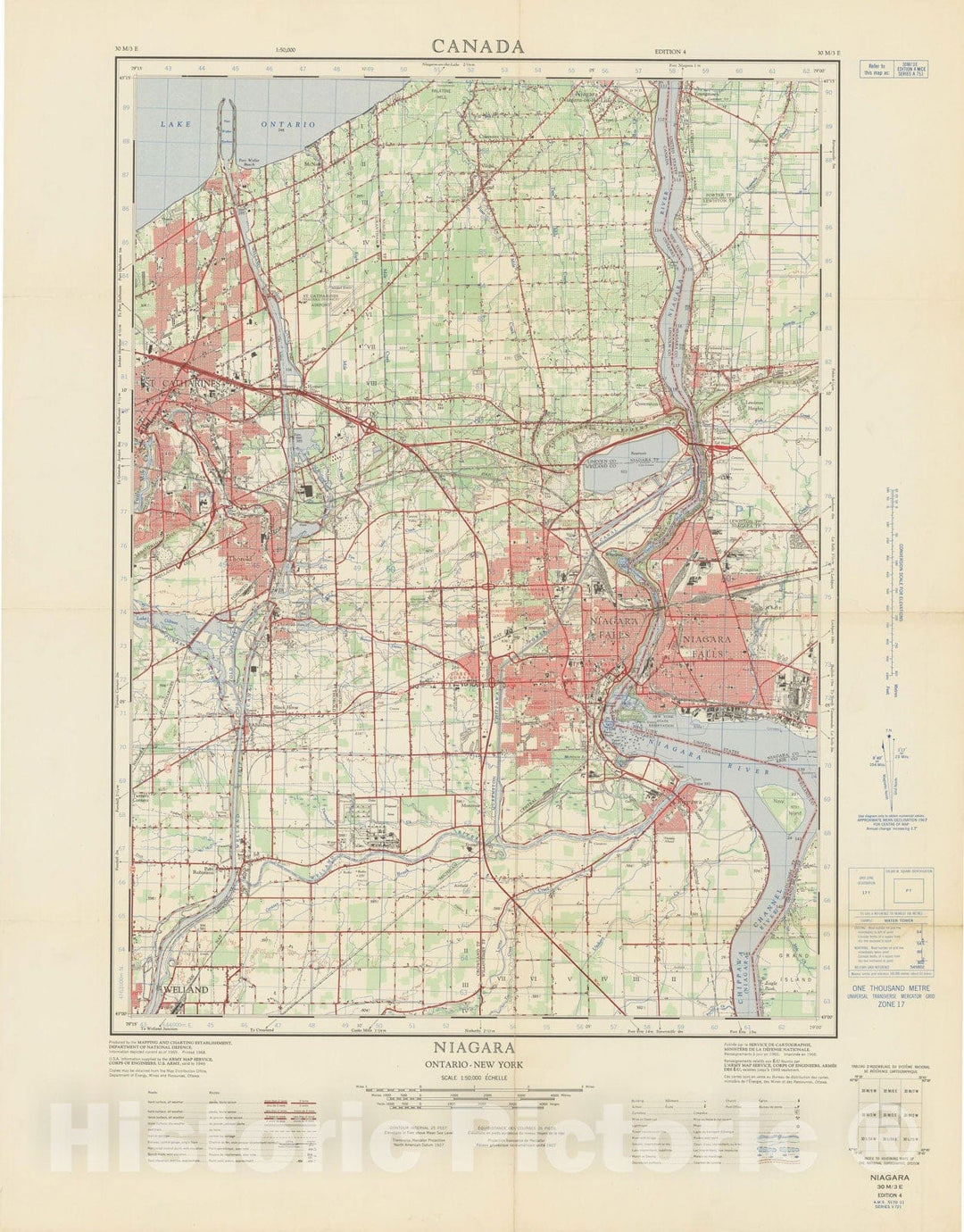 Historic Map : Niagara Falls & Environs 1968 Topographic Map , Nirenstein's National Preferred Real Estate Locations of Business Properties , Vintage Wall Art