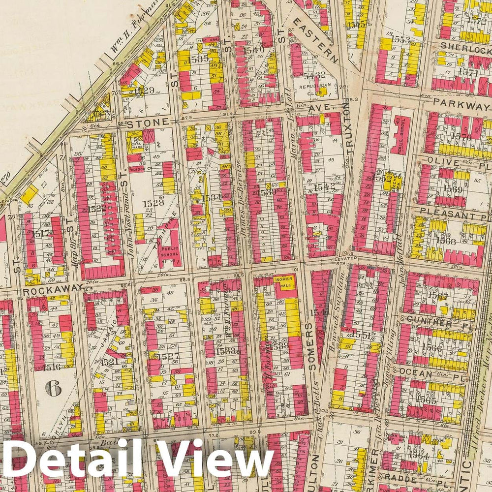 Historic Map : Vol. 1, Brooklyn 1908 Plate 023 , Atlas Borough of Brooklyn , Vintage Wall Art