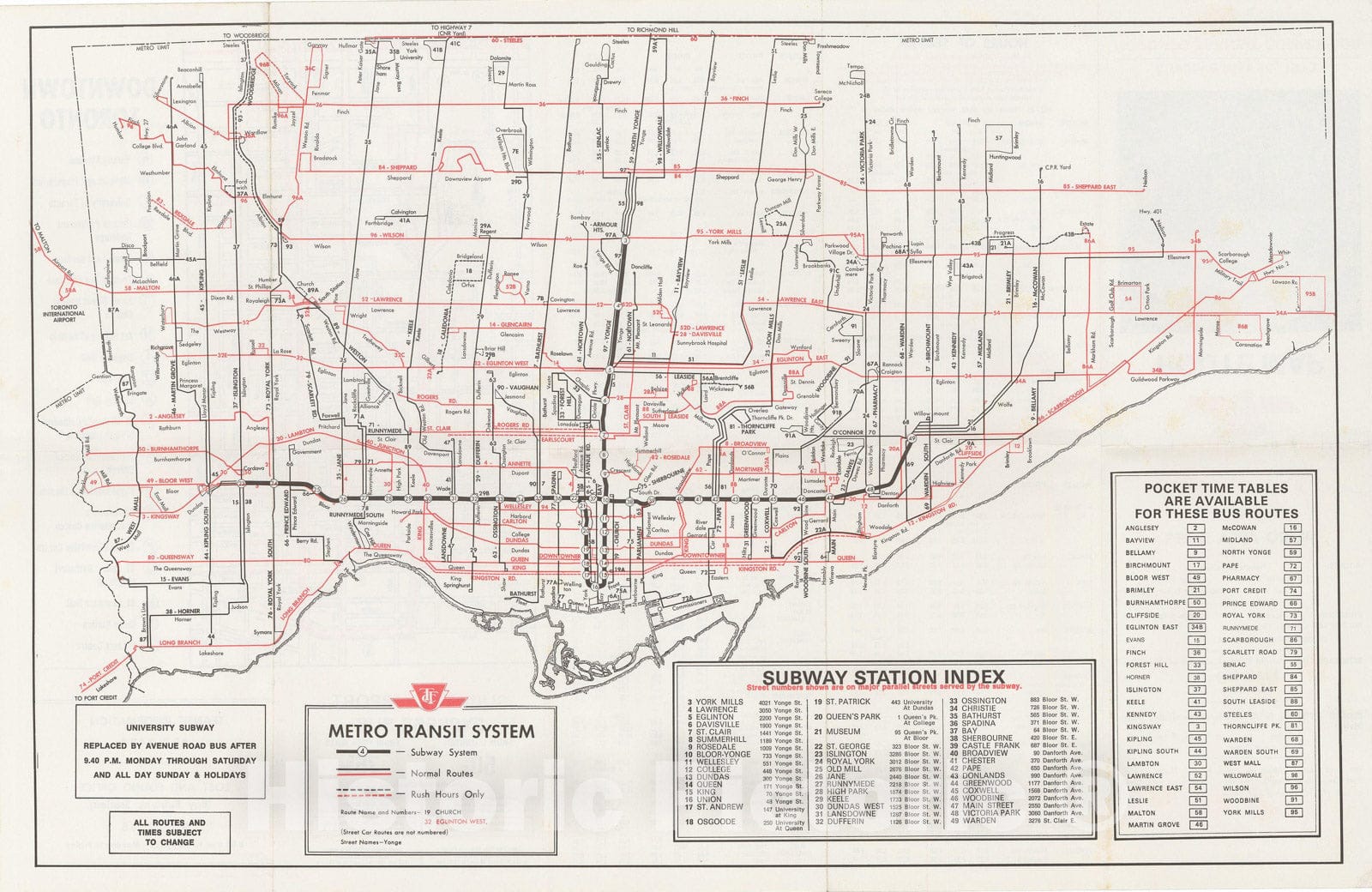 Historic Map : Toronto Transit Map 1973 Railroad Catography , Vintage Wall Art