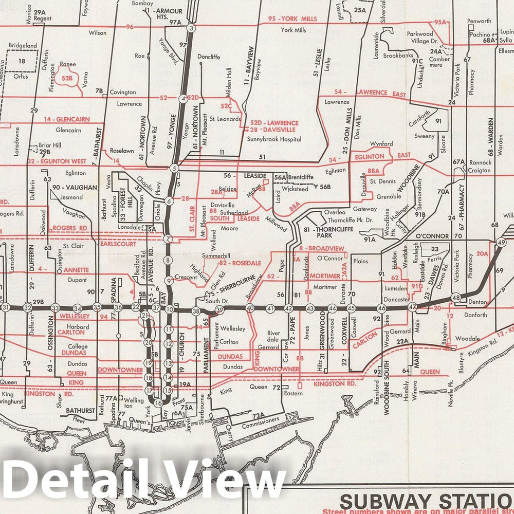 Historic Map : Toronto Transit Map 1973 Railroad Catography , Vintage Wall Art