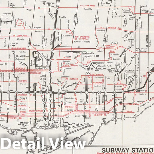 Historic Map : Toronto Transit Map 1973 Railroad Catography , Vintage Wall Art