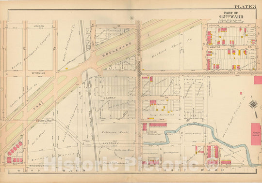 Historic Map : Atlas City of Philadelphia, 42nd Ward, Philadelphia 1913 Plate 003 , Vintage Wall Art