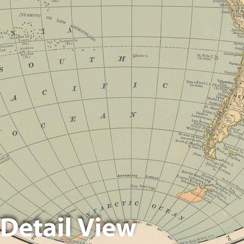 Historic Map : Rand McNally's Atlas World, World Map 1891 , v2, Vintage Wall Art