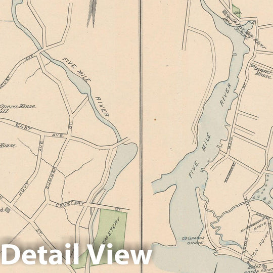 Historic Map : New Canaan & Norwalk 1893 , Town and City Atlas State of Connecticut , Vintage Wall Art