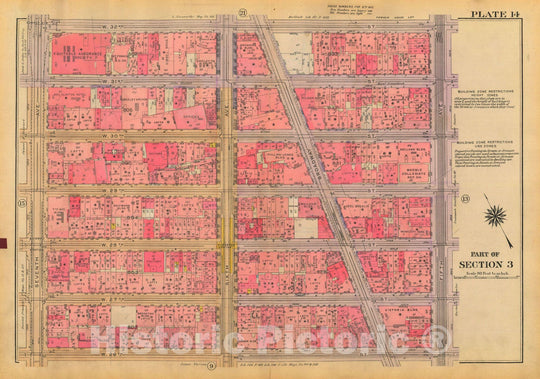 Historic Map : Atlas City of New York, Borough of Manhattan, Volume Two, 14th Street to 59th Street, Manhattan 1928 Plate 014 , Vintage Wall Art