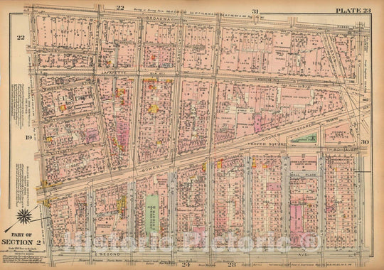 Historic Map : Land Book of the Borough of Manhattan, City of NY, Manhattan 1925 Plate 023 , Vintage Wall Art