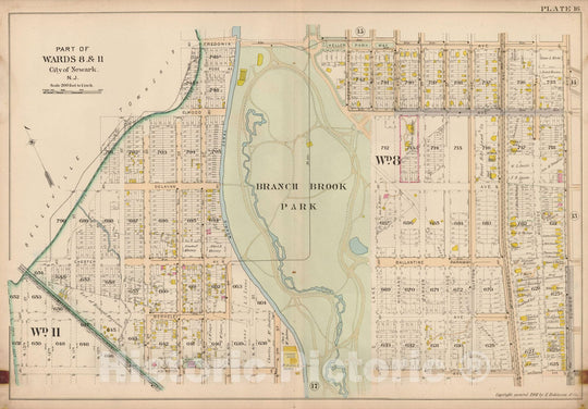 Historic Map : Atlas City of Newark, Newark 1901 Plate 016 , Vintage Wall Art