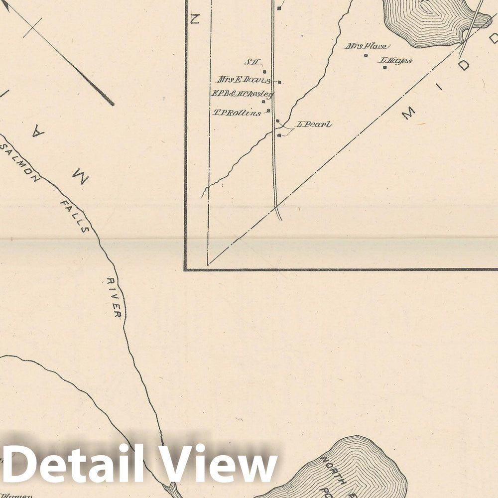 Historic Map : Middleton & Milton 1892 , Town and City Atlas State of New Hampshire , Vintage Wall Art