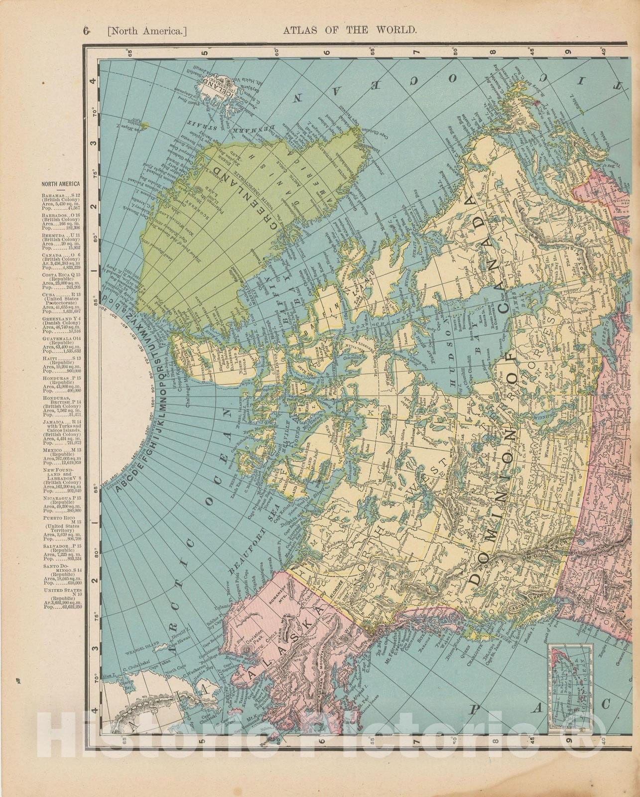 Historic Map : North America 1900 , Universal Atlas World , Vintage Wall Art