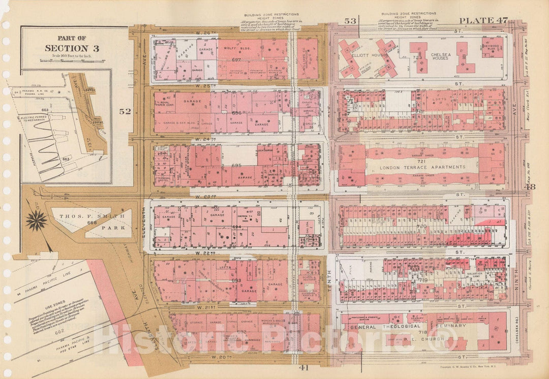 Historic Map : Manhattan Land Book 1955 - Updated Through Nov 7th, New York City 1975 Plate 047 , Vintage Wall Art