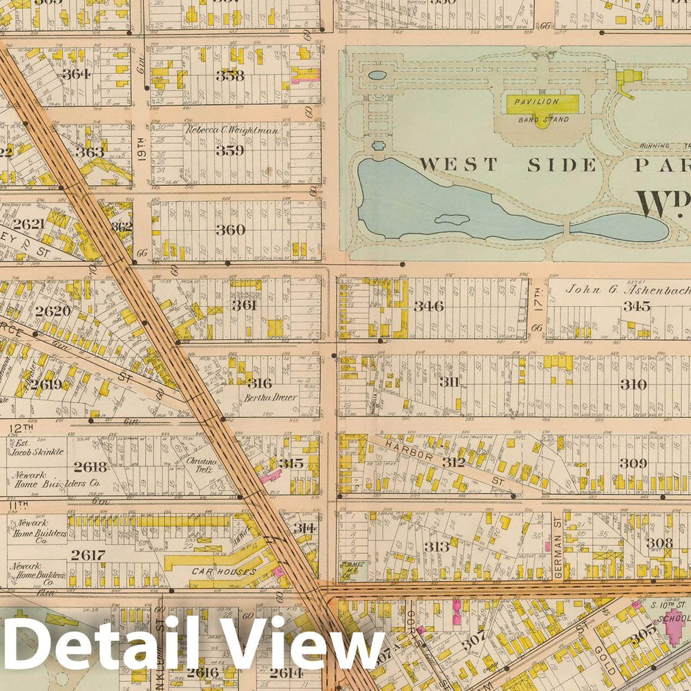 Historic Map : Atlas City of Newark, Newark 1901 Plate 025 , Vintage Wall Art