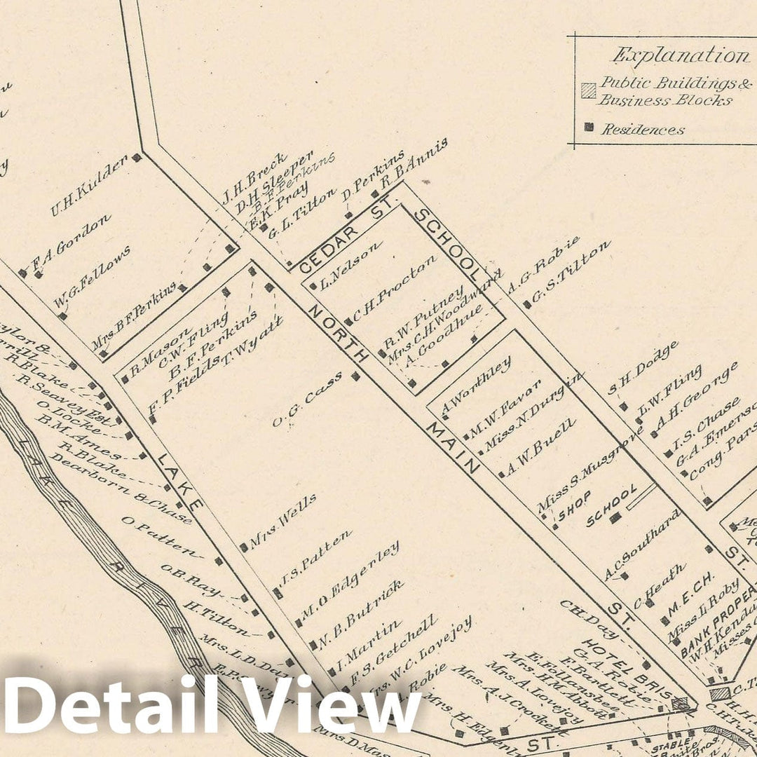 Historic Map : Bristol 1892 , Town and City Atlas State of New Hampshire , Vintage Wall Art