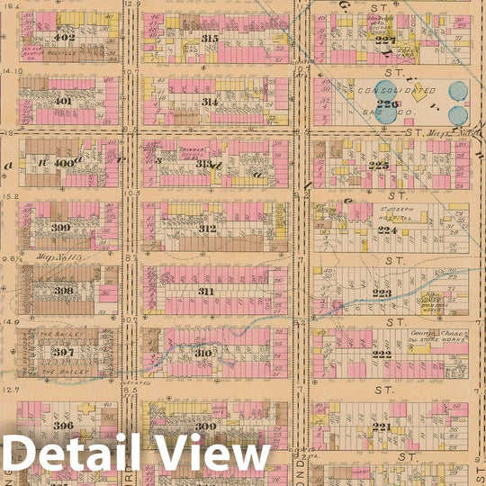 Historic Map : Manhattan & New York City 1885 Plate 022 , Robinson's Atlas City of New York , Vintage Wall Art