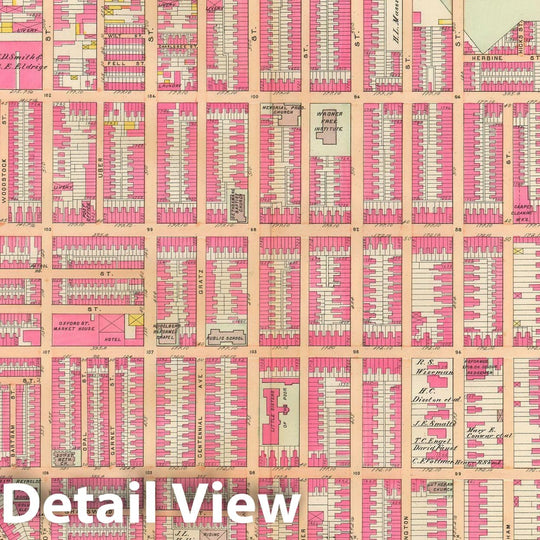 Historic Map : Baist's Property Atlas of Philadelphia, Philadelphia 1895 Plate 024 , Vintage Wall Art