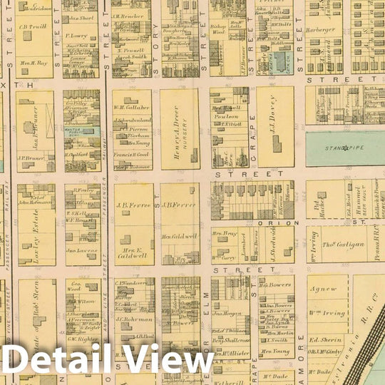 Historic Map : Atlas of West Philadelphia including the 24th & 27th Wards of the City of Philadelphia, West Philadelphia 1872 Plate E , Vintage Wall Art