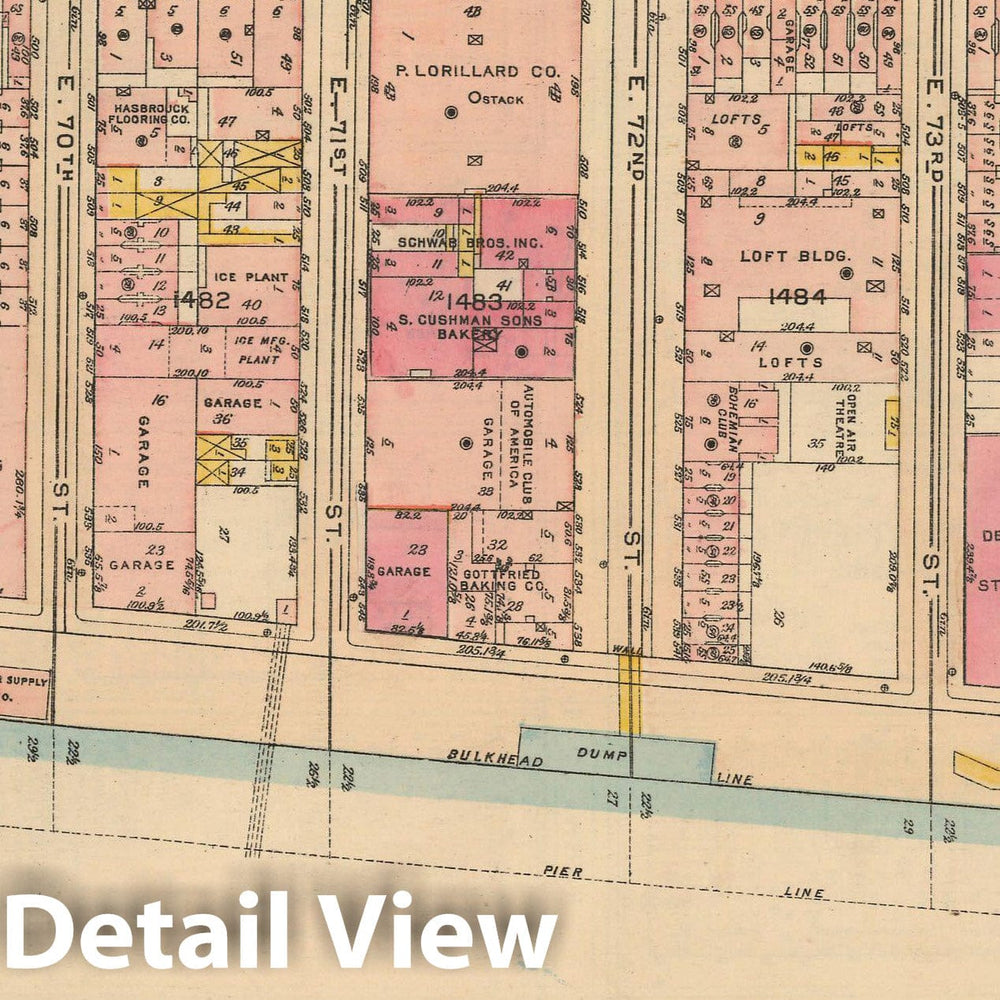 Historic Map : Land Book of the Borough of Manhattan, City of NY, Manhattan 1925 Plate 109 , Vintage Wall Art