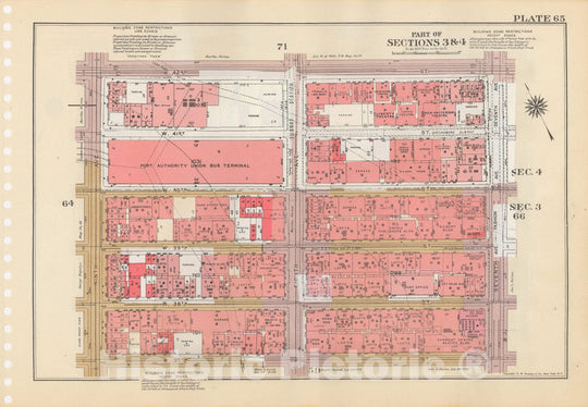 Historic Map : Manhattan Land Book 1955 - Updated Through Nov 7th, New York City 1975 Plate 065 , Vintage Wall Art