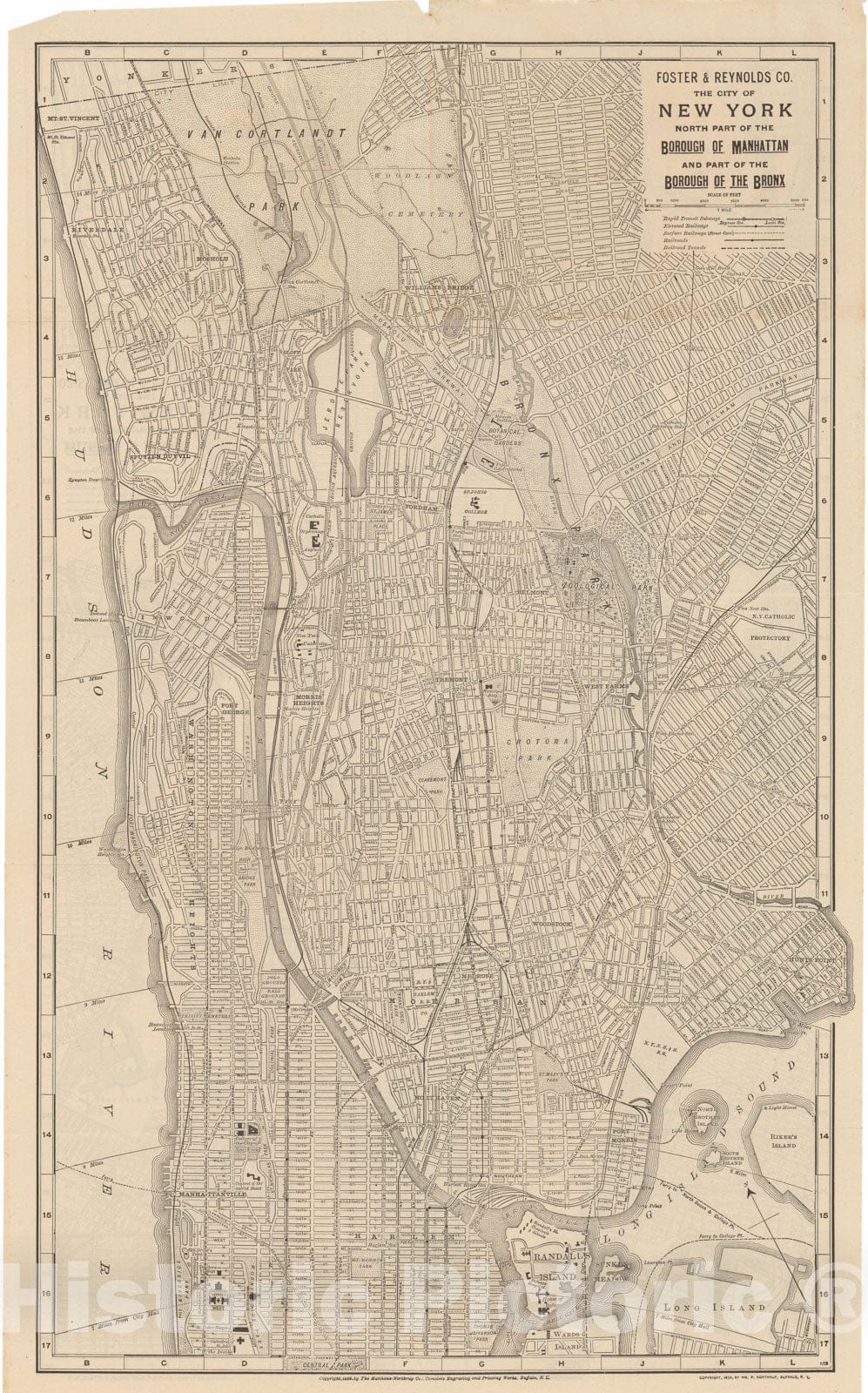 Historic Map : Manhattan & The Bronx 1913 , Vintage Wall Art