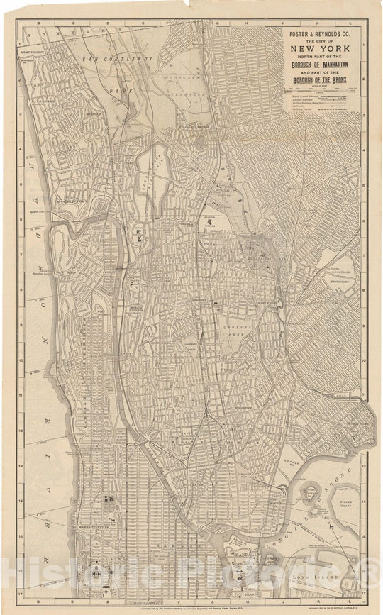 Historic Map : Manhattan & The Bronx 1913 , Vintage Wall Art