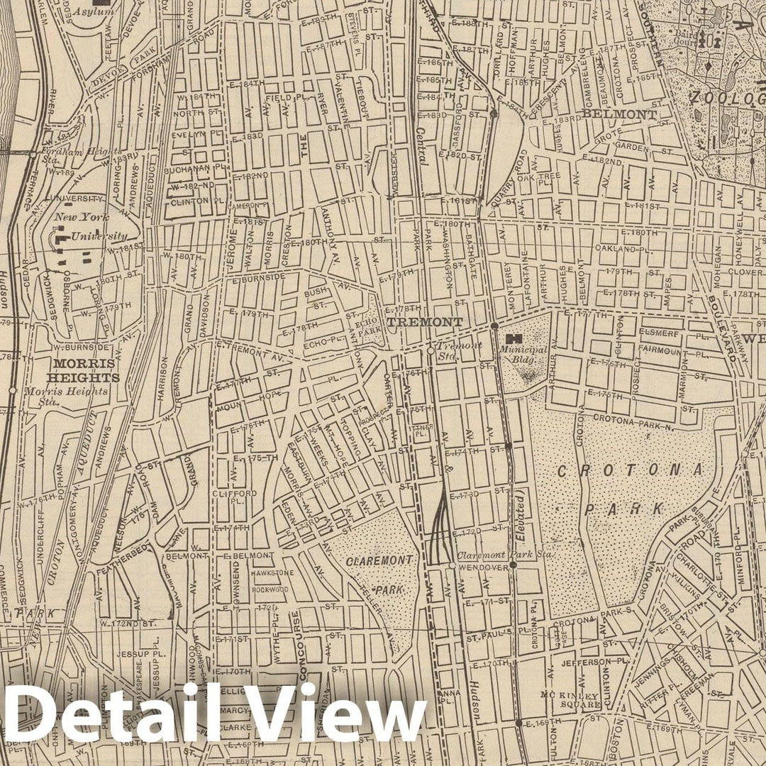 Historic Map : Manhattan & The Bronx 1913 , Vintage Wall Art