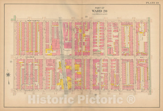 Historic Map : Philadelphia 1907 Plate 019 , Atlas 20th and 29th Wards of the City of Philadelphia , Vintage Wall Art