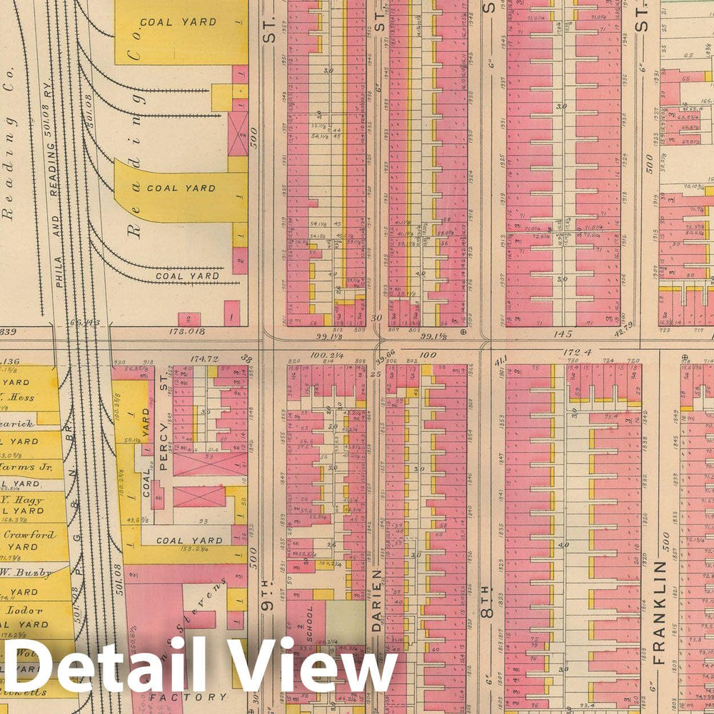 Historic Map : Philadelphia 1907 Plate 020 , Atlas 20th and 29th Wards of the City of Philadelphia , Vintage Wall Art