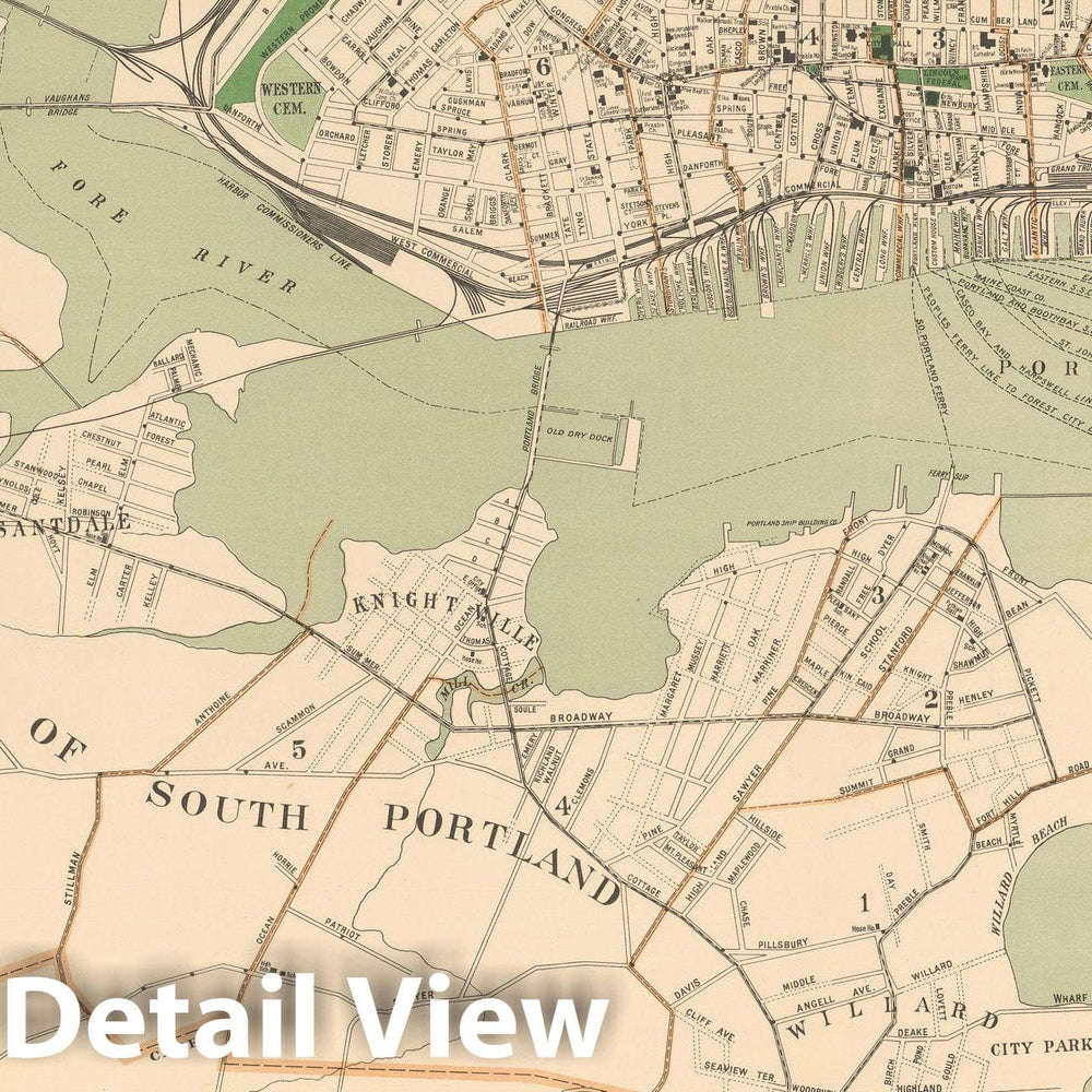 Historic Map : Portland 1910 , Northeast U.S. State & City Maps , Vintage Wall Art