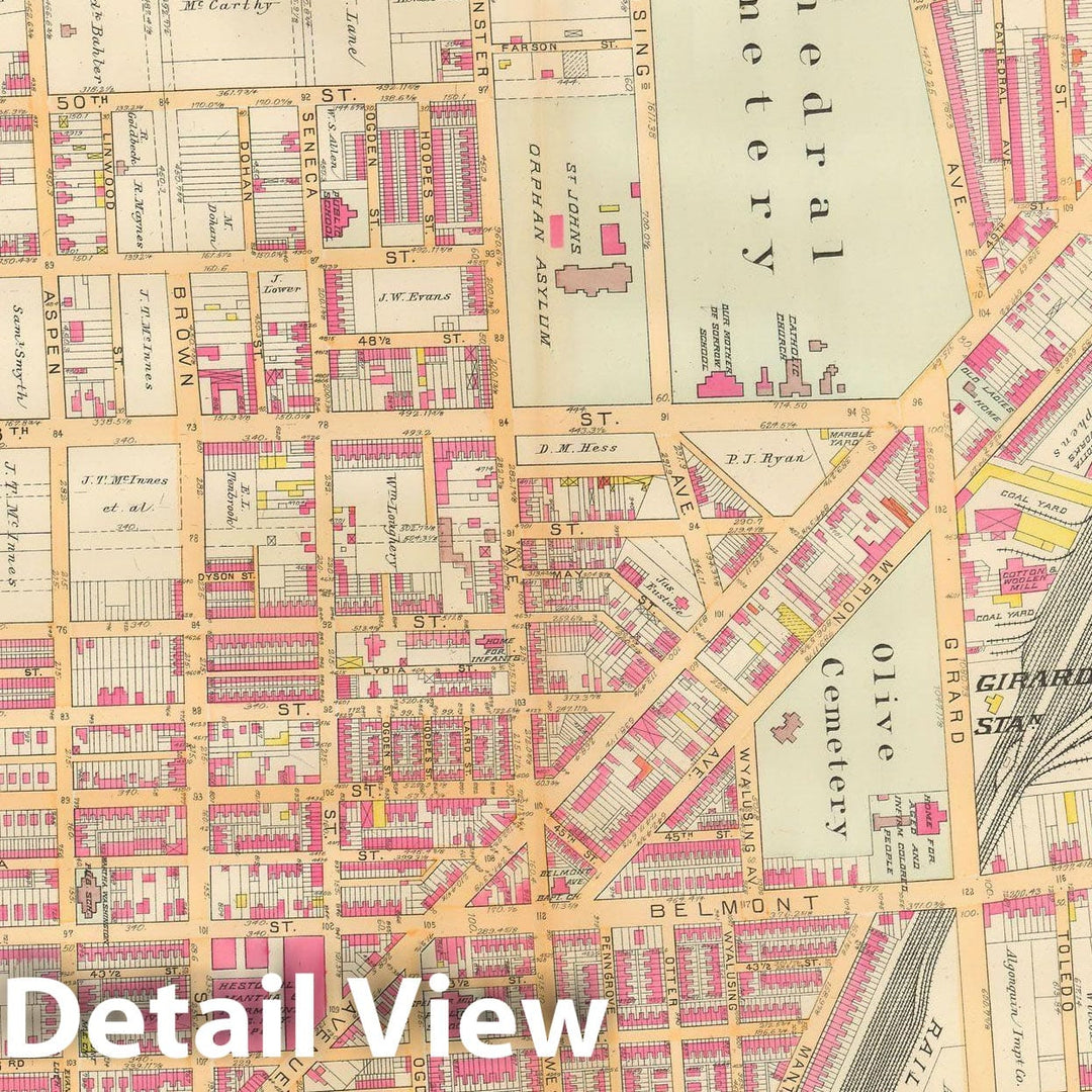 Historic Map : Baist's Property Atlas of Philadelphia, Philadelphia 1895 Plate 016 , Vintage Wall Art