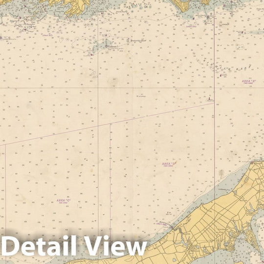 Historic Map : Coastal Charts - NY CT: Long Island Sound - Eastern Part 1950 , Vintage Wall Art