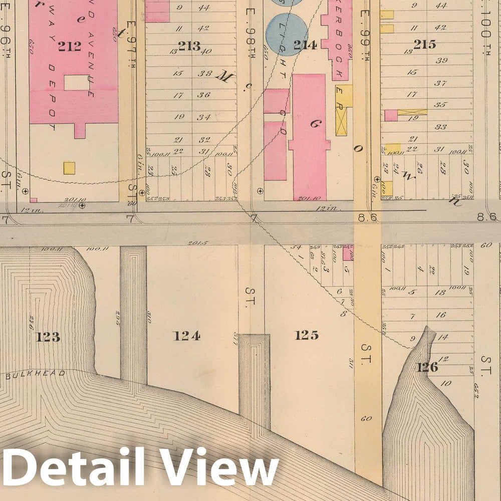 Historic Map : Atlas City of New York, Vol 2 ... 12th Ward, 2nd Ed., Manhattan 1884 Plate 004 , Vintage Wall Art