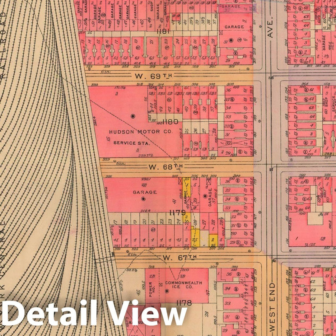 Historic Map : Atlas City of New York, Borough of Manhattan, Volume 3, 59th St to 110th St, Manhattan 1921 Plate 003 , Vintage Wall Art