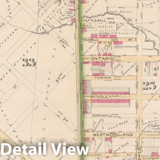 Historic Map : Atlas City of Philadelphia Volume 9 25th and 33rd Wards, Philadelphia 1891 Plate 022 , Vintage Wall Art