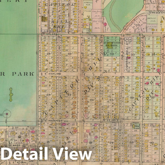 Historic Map : Real Estate Atlas of Surveys of Seattle, Seattle 1912 Plate 011 , Vintage Wall Art