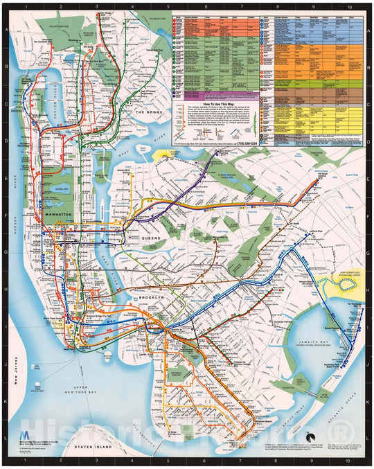 Historic Map : New York City Transit Maps, New York City Subway Map 1985 Railroad Catography , Vintage Wall Art