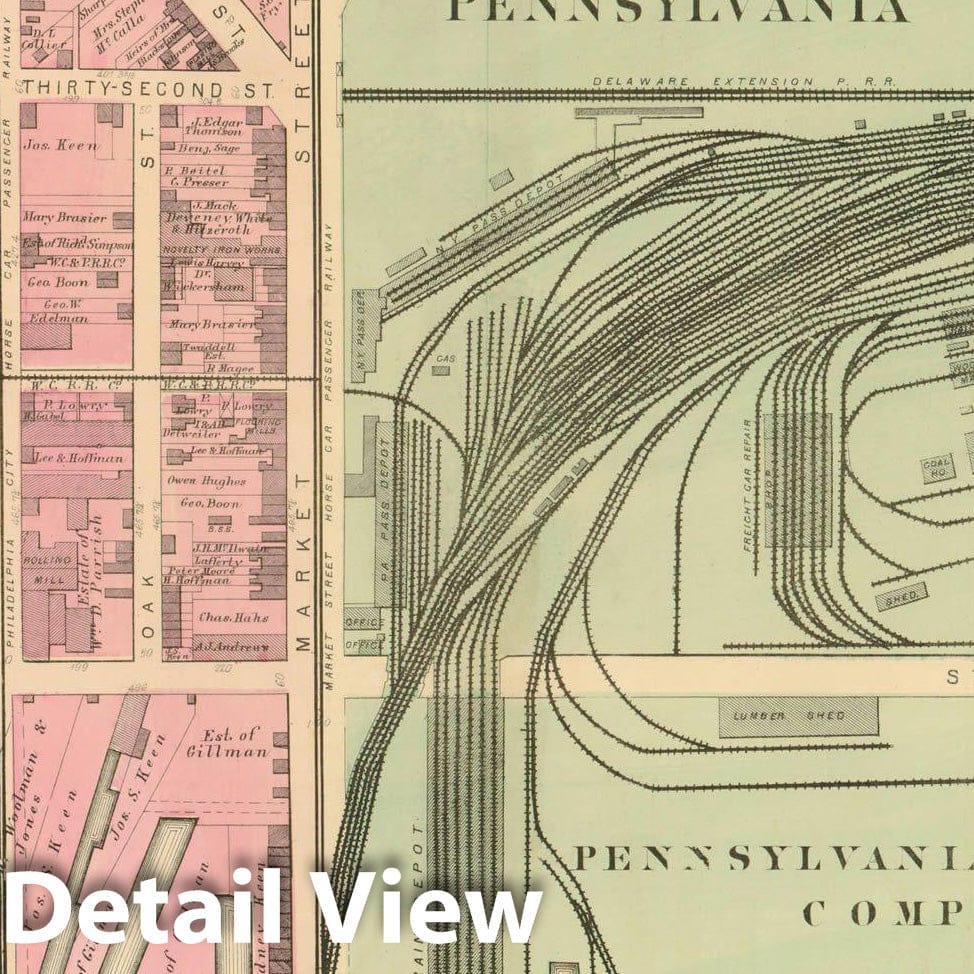 Historic Map : Atlas of West Philadelphia including the 24th & 27th Wards of the City of Philadelphia, West Philadelphia 1872 Plate A , Vintage Wall Art