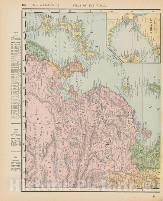 Historic Map : China 1900 , Universal Atlas World , Vintage Wall Art