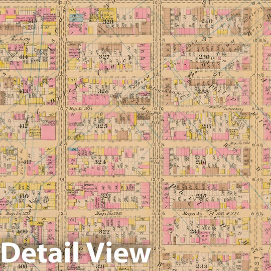 Historic Map : Manhattan & New York City 1885 Plate 026 , Robinson's Atlas City of New York , Vintage Wall Art