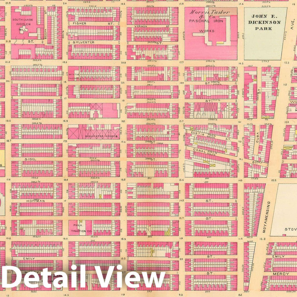 Historic Map : Baist's Property Atlas of Philadelphia, Philadelphia 1895 Plate 002 , Vintage Wall Art