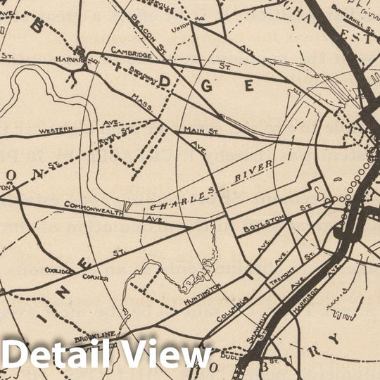 Historic Map : Boston Elevated Railway Co. Informational Maps, Map 5: System November 1909; published 1910 Transit Railroad Catography , Vintage Wall Art