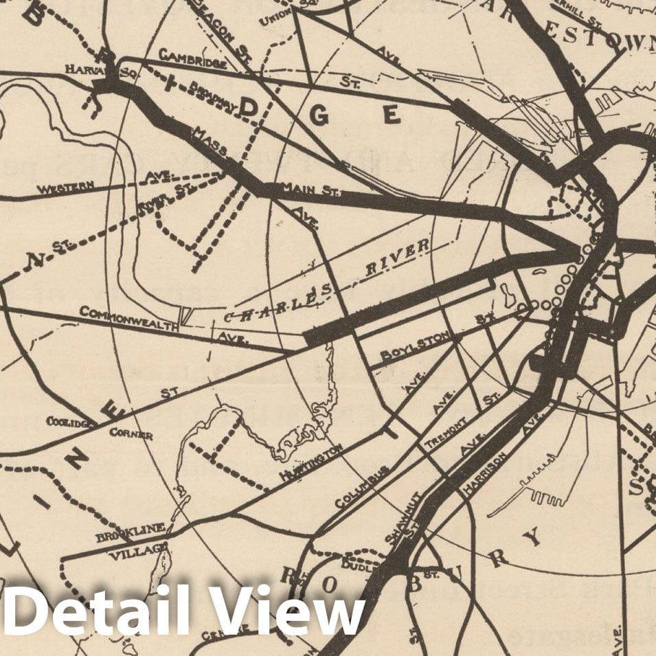 Historic Map : Boston Elevated Railway Co. Informational Maps, Map 9: Authorized Line Extensions 1910 Transit Railroad Catography , Vintage Wall Art