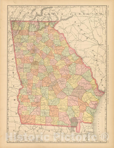 Historic Map : United States Maps, Georgia 1894 , Vintage Wall Art