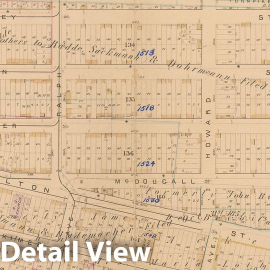 Historic Map : Atlas of Brooklyn Vol. 1, Brooklyn 1880 Plate K , Vintage Wall Art