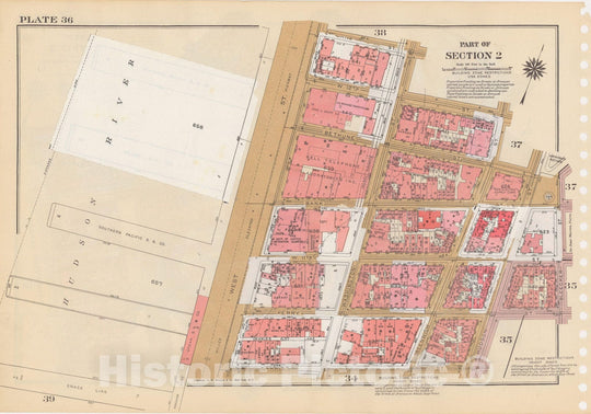 Historic Map : Manhattan Land Book 1955 - Updated Through Nov 7th, New York City 1975 Plate 036 , Vintage Wall Art