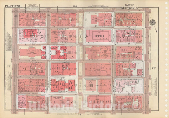 Historic Map : Manhattan Land Book 1955 - Updated Through Nov 7th, New York City 1975 Plate 078 , Vintage Wall Art