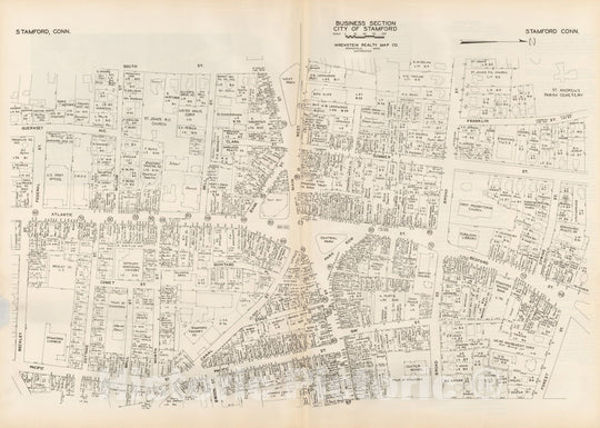 Historic Map : New England States Ed., Stamford 1946 , Nirenstein's National Preferred Real Estate Locations of Business Properties , Vintage Wall Art