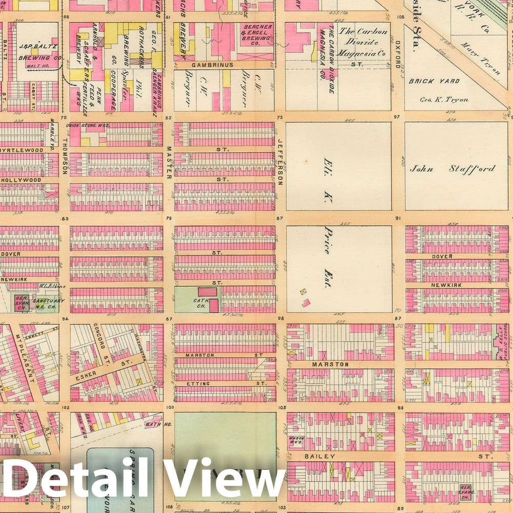 Historic Map : Baist's Property Atlas of Philadelphia, Philadelphia 1895 Plate 023 , Vintage Wall Art