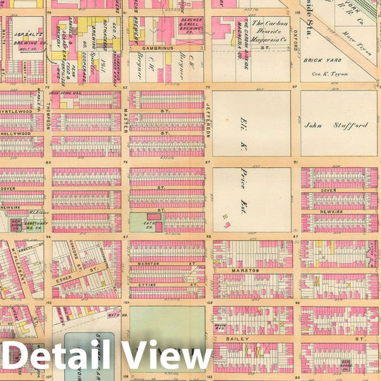 Historic Map : Baist's Property Atlas of Philadelphia, Philadelphia 1895 Plate 023 , Vintage Wall Art