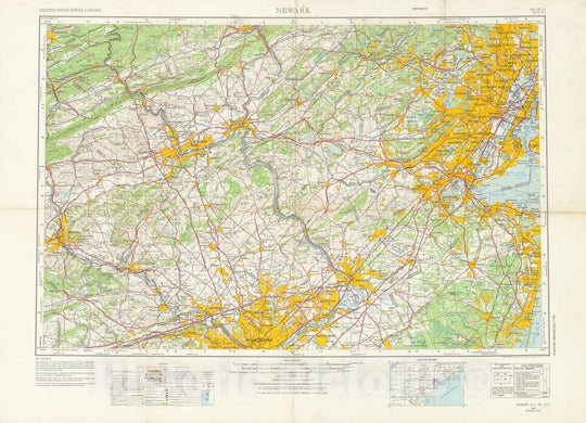 Historic Map : USGS 1:250,000 Topographic Maps, New York City & Newark & Philadelphia 1969 , Vintage Wall Art