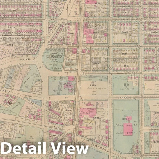 Historic Map : Atlas of Washington D.C. Volume 3 (Outer NW), Washington 1937 Plate 020 , Vintage Wall Art